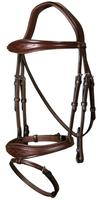 Dyon Anatomic Flash Noseband Bridle New English Collection - ton i ton stikling