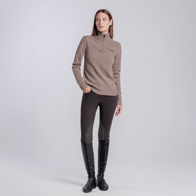 Cavalleria Toscana Women’s pure wool high-neck sweater with half zip