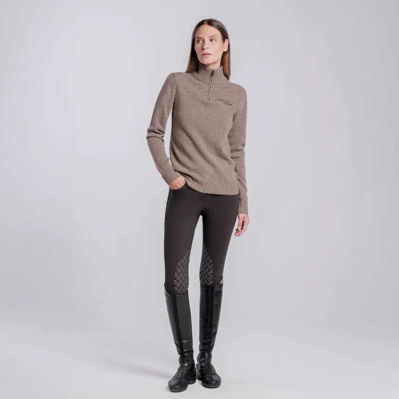 Cavalleria Toscana Women’s pure wool high-neck sweater with half zip
