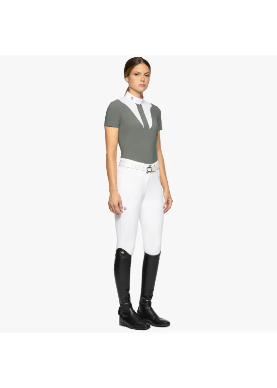 Women's Jersey S/S Competition Shirt w/Poplin Bib