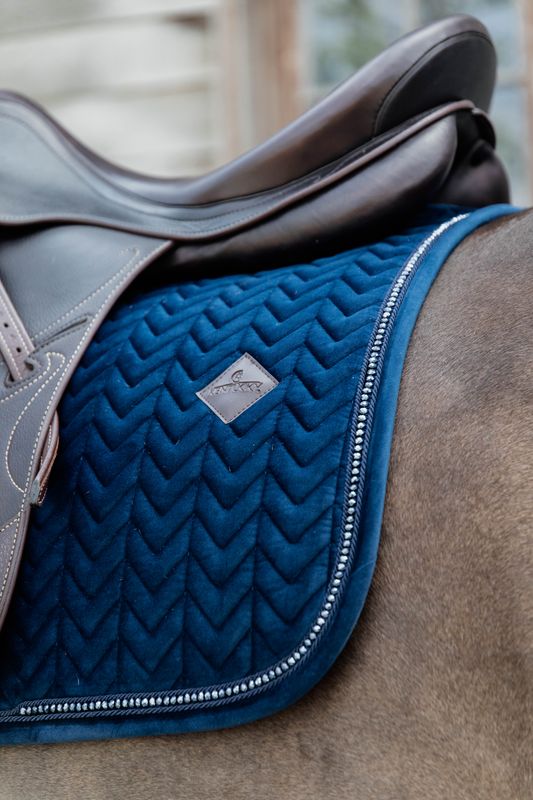 Kentucky Saddle Pad Velvet Pearls SJ -NAVY