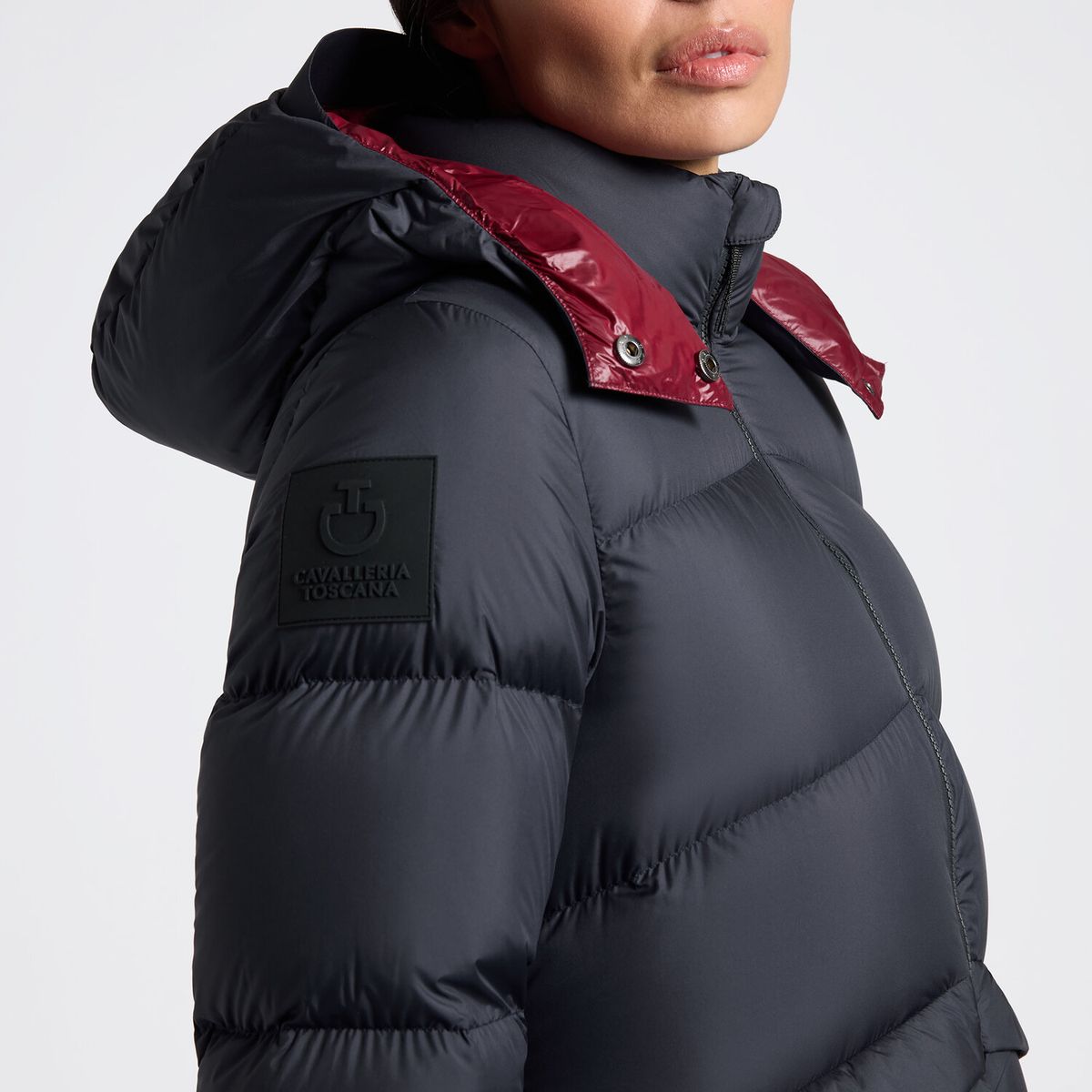Cavalleria Toscana Women's Long Padded Down Jacket in Nylon with Hood