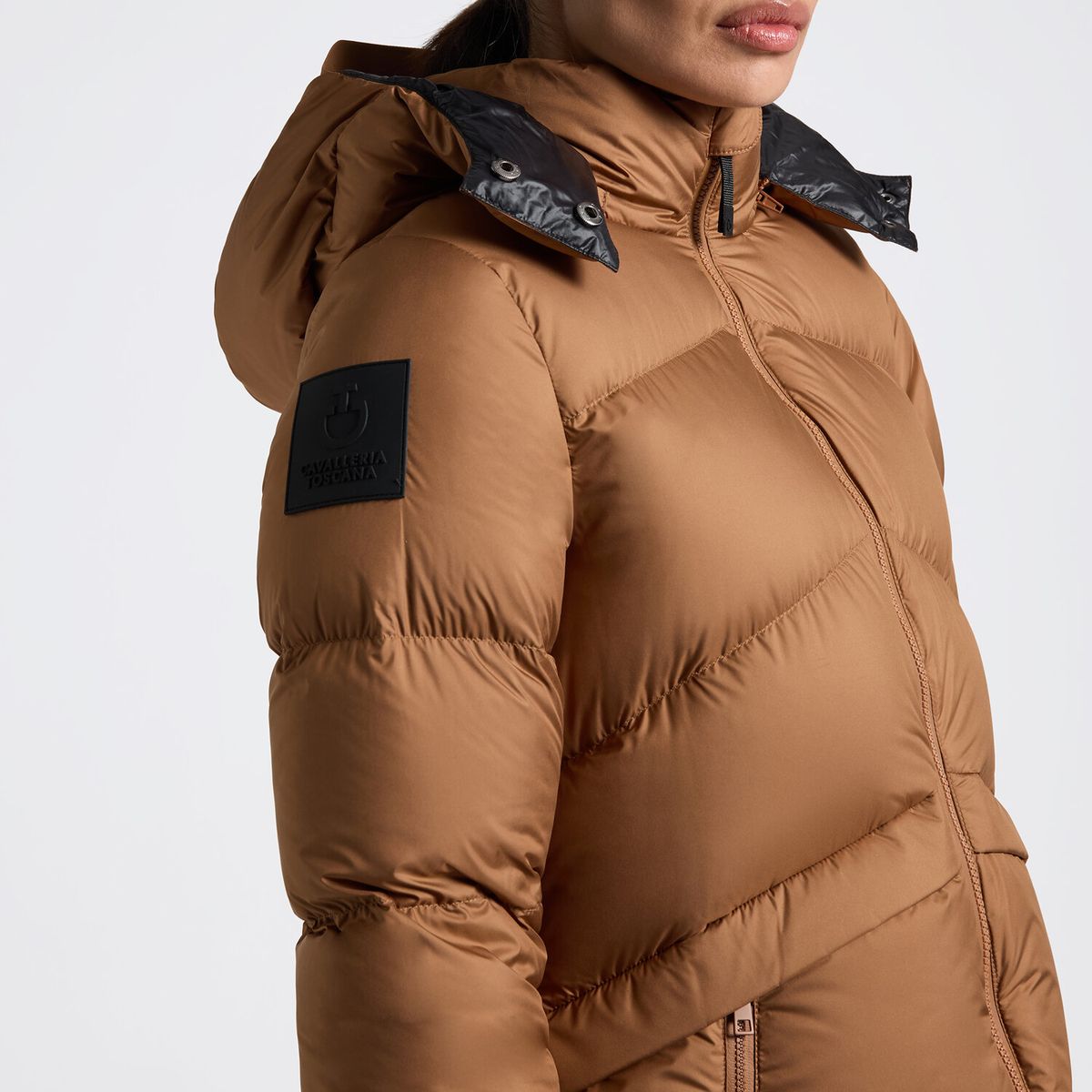 Cavalleria Toscana Women's Padded Nylon Hooded Jacket